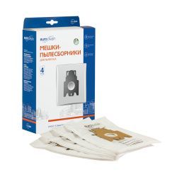 Мешки-пылесборники Euroclean синтетические 4 шт для HANSEATIC, HOOVER, IRIT и др.