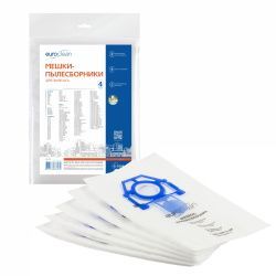 Мешки-пылесборники Euroclean синтетические 4 шт для BOSCH, ROTEL, ZELMER и др.