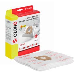 Мешки-пылесборники Ozone синтетические 4 шт + микрофильтр для ZELMER Мешки-пылесборники Ozone синтетические 4 шт + микрофильтр для ZELMER