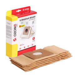 Мешки-пылесборники Ozone бумажные 5 шт для LG, LIV, ROLSEN Мешки-пылесборники Ozone бумажные 5 шт для LG, LIV, ROLSEN