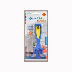 Скребок Eurokitchen для чистки стеклокерамики, синий/желтый