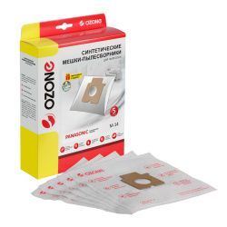 Мешки-пылесборники Ozone синтетические 5 шт + микрофильтр для PANASONIC, BLACK&DECKER, SAMSUNG