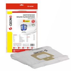 Мешки-пылесборники Ozone синтетические 5 шт  + микрофильтр для MOULINEX, PRIVILEG