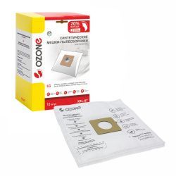 Мешки-пылесборники Ozone синтетические 12 шт + 2 микрофильтра для LG, EVGO, POLAR и др.