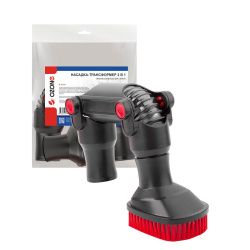 Насадка трансформер 2 в1 для профессионального пылесоса Ozone с подвижными шарнирами и мягким синтетическим ворсом, под трубку 32 мм