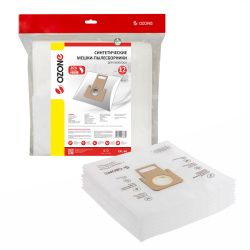 Мешки-пылесборники Ozone синтетические 12 шт + 2 микрофильтра для THOMAS Мешки-пылесборники Ozone синтетические 12 шт + 2 микрофильтра для THOMAS