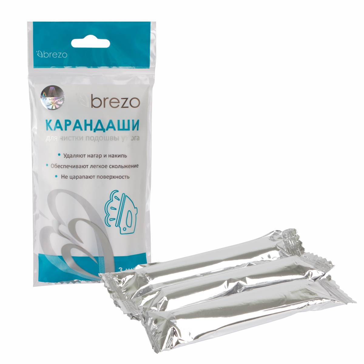 97492 Набор карандашей Brezo для чистки подошвы утюга, 3 шт. по 25 г