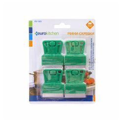 Набор скребков Eurokitchen для чистки стеклокерамики, зеленый
