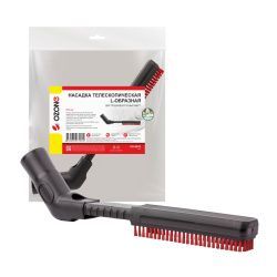 Насадка для пылесоса Ozone телескопическая L-образная с мягким синтетическим ворсом, под трубку 32 мм