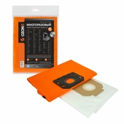 Мешок-пылесборник Ozone многоразовый c высокой степенью защиты HEPA-фильтра, с текстильной застежкой для ANNOVI REVERBERI, KARCHER, KRAFTMAN и др.