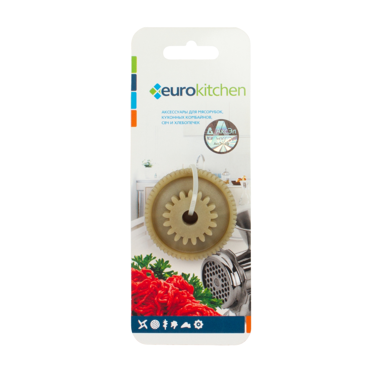 LRD41001  Шестерня Eurokitchen для мясорубки Redmond, D 50/28 мм, зубья 59/17 шт., косые/прямые, H 29 мм.