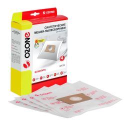 Мешки-пылесборники Ozone синтетические 4 шт + микрофильтр для ROWENTA