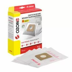 Мешки-пылесборники Ozone синтетические 5 шт + микрофильтр для SINGER, ELECTROLUX, ZANUSSI и др.