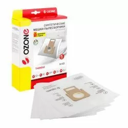 Мешки-пылесборники Ozone синтетические 5 шт + микрофильтр для THOMAS