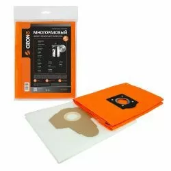 Мешок-пылесборник Ozone многоразовый c высокой степенью защиты HEPA-фильтра, с текстильной застежкой для BAUMASTER, BENNETT, DENZEL и др.