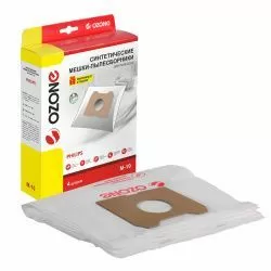 Мешки-пылесборники Ozone синтетические 4 шт + микрофильтр для PHILIPS