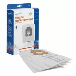 Мешки-пылесборники Euroclean синтетические 4 шт для PANASONIC, BLACK&DECKER, SAMSUNG