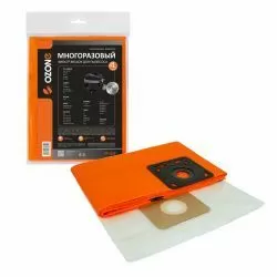 Мешок-пылесборник Ozone многоразовый c высокой степенью защиты HEPA-фильтра, с текстильной застежкой для COLUMBUS, COMAC, DELVIR и др.