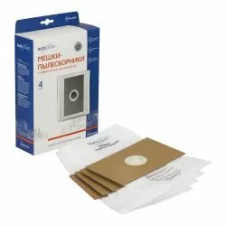 Универсальные мешки-пылесборники Euroclean для пылесоса, фланец 120х190, диаметр отверстия 50 мм, 4 шт