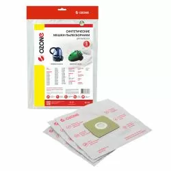 Мешки-пылесборники Ozone синтетические 3 шт для AFK, DAEWOO, DIRT DEVIL и др.