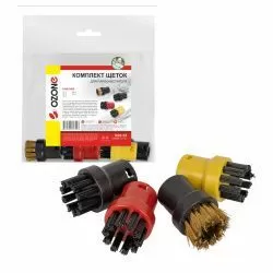 Комплект круглых цветных щеток для пароочистителя Ozone с синтетической и латунной щетиной для KARCHER