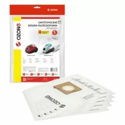 Мешки-пылесборники Ozone синтетические 5 шт + микрофильтр для BQ, CENTEK, DELTA и др.