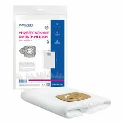 Универсальные синтетические фильтр-мешки Euroclean, вертикальные, размер 450х600 мм, диаметр фланца 43-56 мм, 5 шт