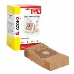 Мешки-пылесборники Ozone бумажные 12 шт + 2 микрофильтра для SAMSUNG