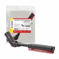 Насадка для пылесоса Ozone телескопическая L-образная с мягким синтетическим ворсом, под трубку 32 мм