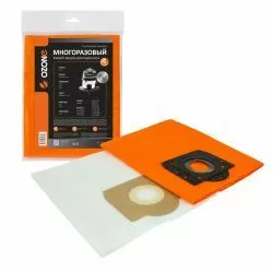 Мешок-пылесборник Ozone многоразовый c высокой степенью защиты HEPA-фильтра, с текстильной застежкой для COMAC, DELVIR, FIORENTINI и др.