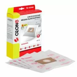 Мешки-пылесборники Ozone синтетические 4 шт + микрофильтр для ROWENTA