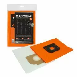 Мешок-пылесборник Ozone многоразовый c высокой степенью защиты HEPA-фильтра, с текстильной застежкой для DELVIR, KARCHER, BAIYUN и др.