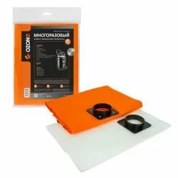 Мешок-пылесборник Ozone многоразовый c высокой степенью защиты HEPA-фильтра, с текстильной застежкой для GISOWATT, MAKITA, NILFISK