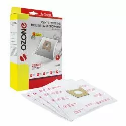 Мешки-пылесборники Ozone синтетические 4 шт + микрофильтр для BOSCH, ROTEL, ZELMER и др.